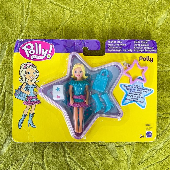Mattel Polly Pocket Sparkle Stars 2003 NEW Bluebird Pink Heart Compact 1994 VTG - Picture 7 of 11